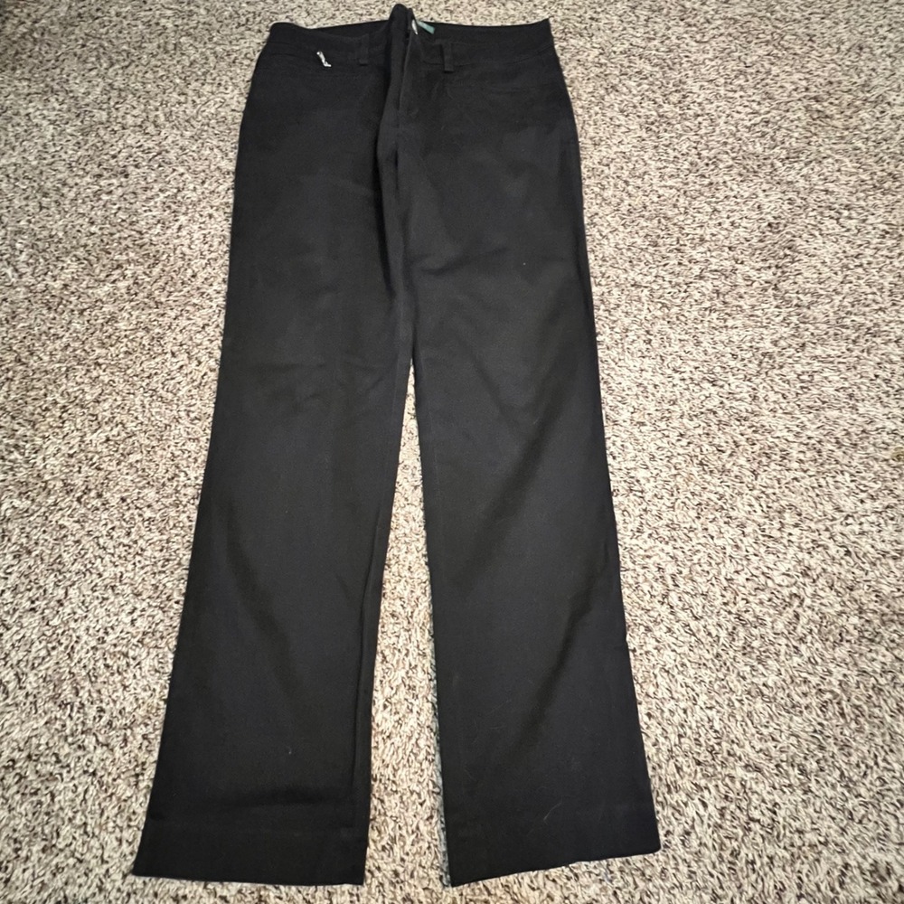 Lauren Ralph Lauren Black‎ Straight Leg Stretch Cotton Trousers Pants Womens 8